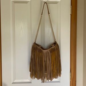Steve Madden brown/tan fringe purse